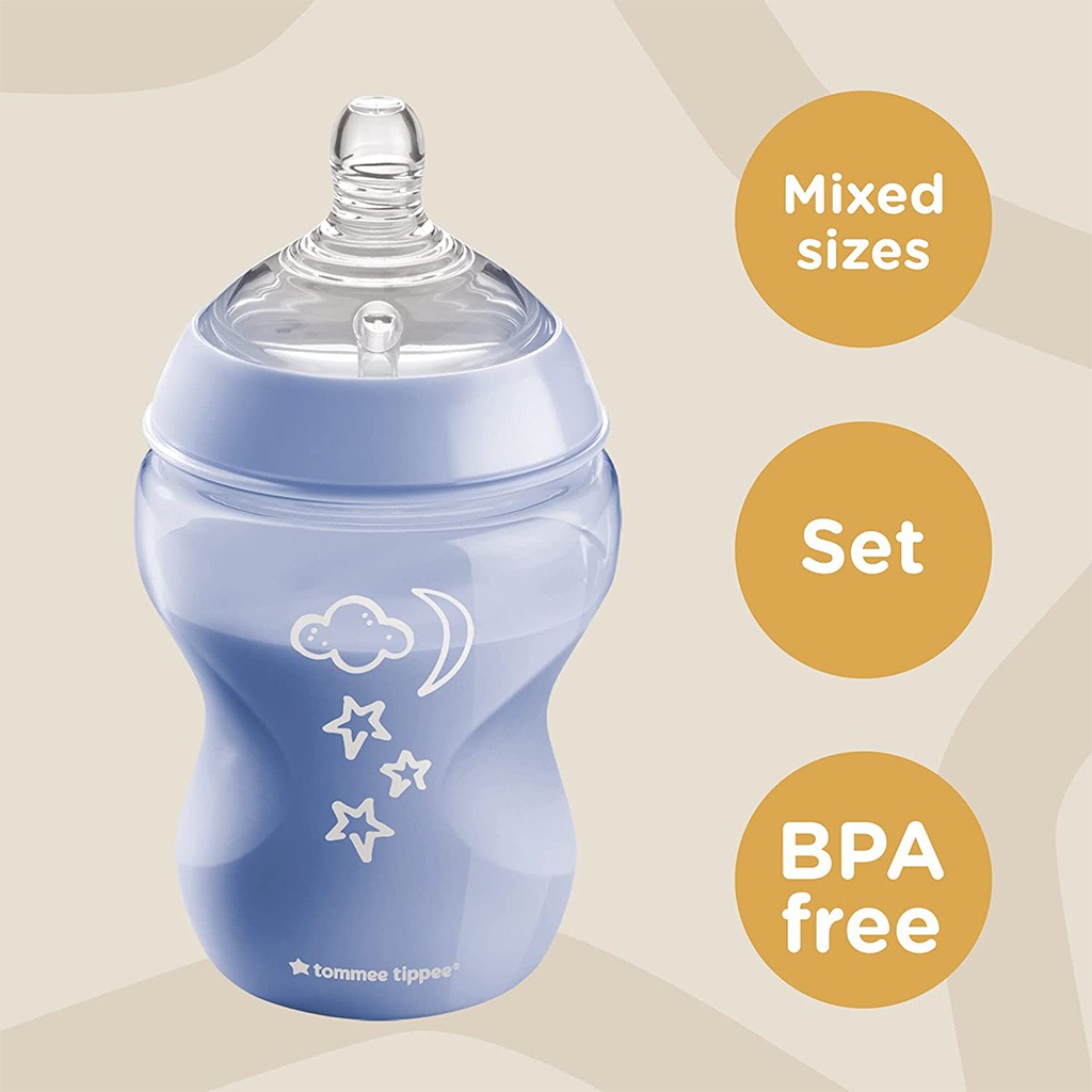Tommee Tippee Closer To Nature Feeding Bottle Starter Kit, For 0+ Month Babies, Purple, Pack of 9 Pieces