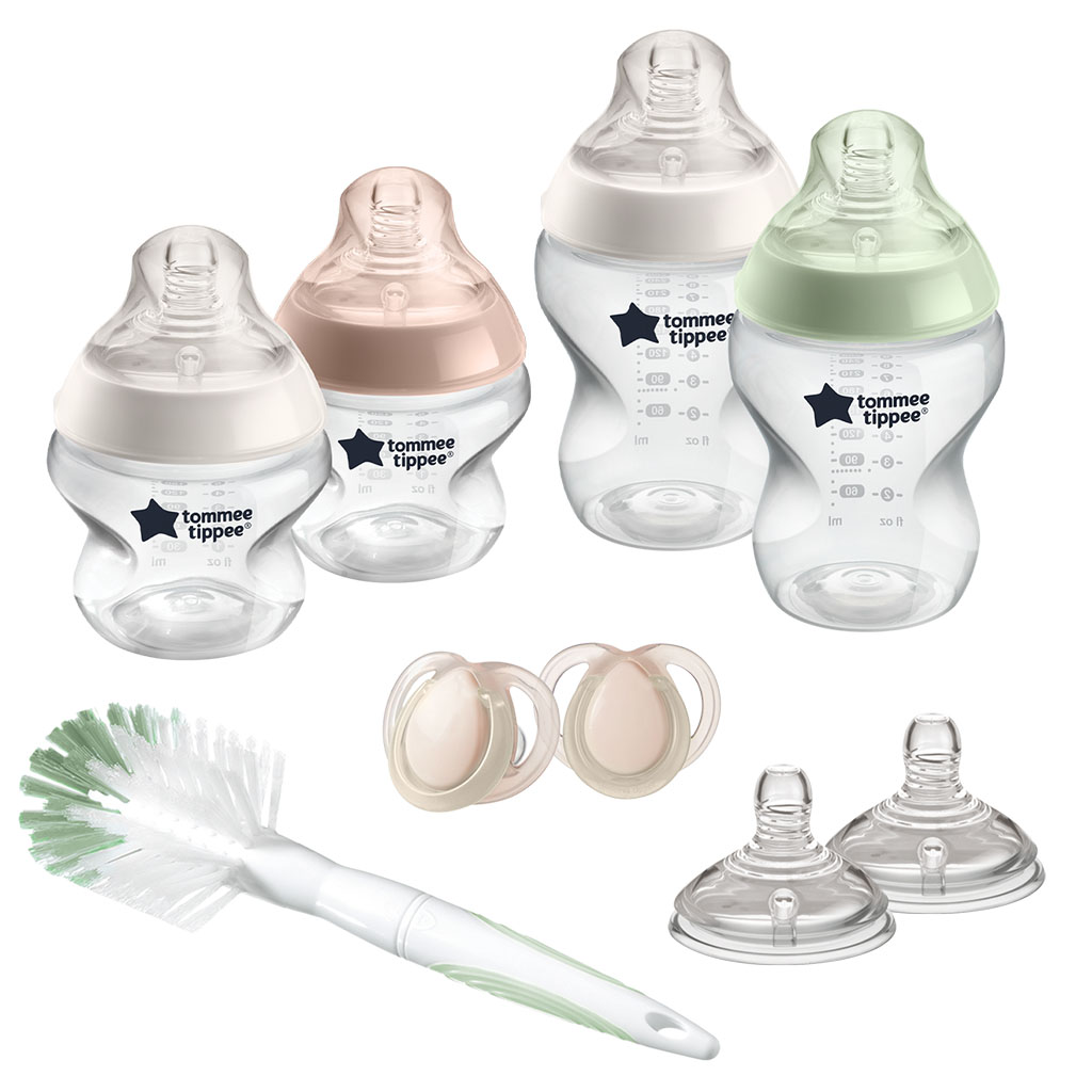 Tommee Tippee Closer To Nature Feeding Bottle Starter Kit, For 0+ Month Babies, Pack of 9 Pieces