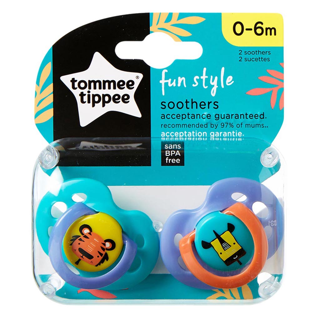 Tommee Tippee Fun Style Soother For 0-6 Months+ Babies, Pack of 2's