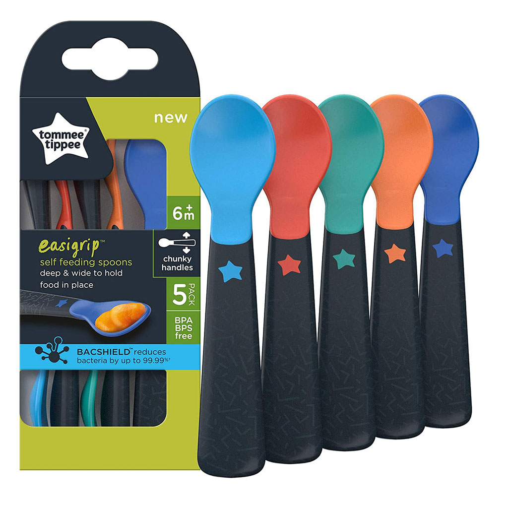 Tommee Tippee Easi Grip Self Feeding Spoon For 6 Months+ Babies-Pack Of 5