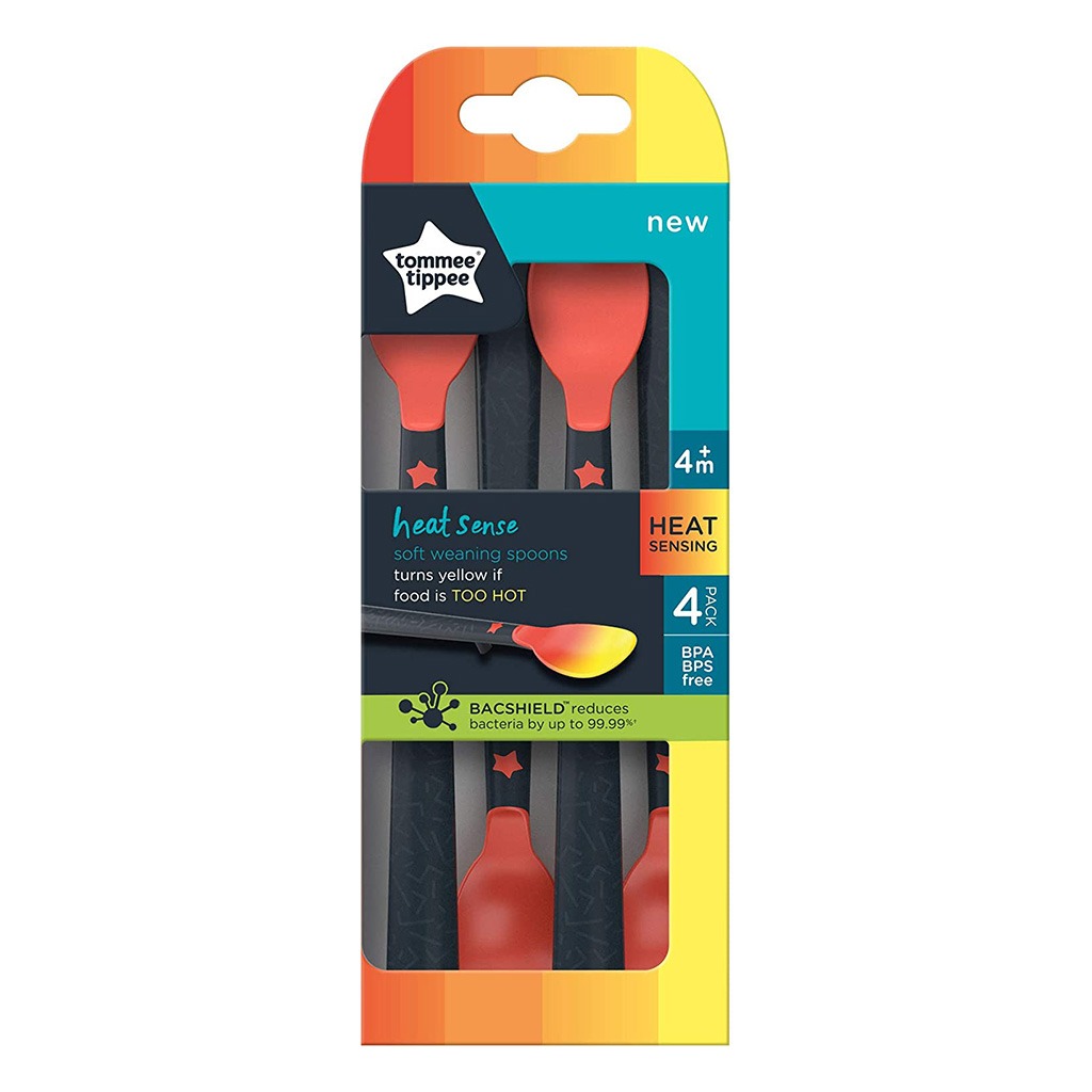 Tommee Tippee Heat Sense Soft Weaning Spoon For 4 Months+ Babies-Pack Of 4