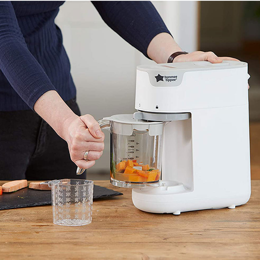 Tommee Tippee Quick Cook Baby Food Maker Steamer Blender-White