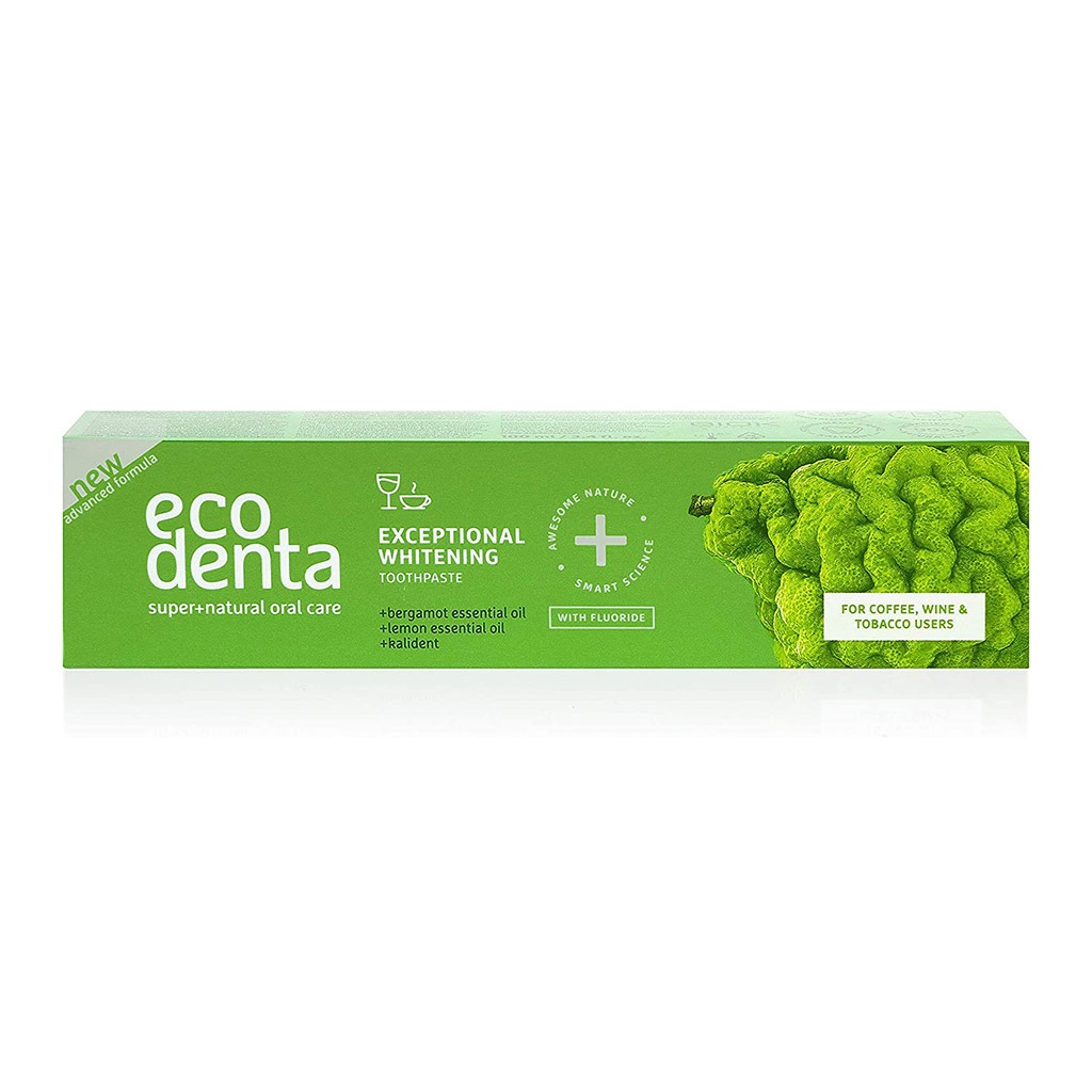 Ecodenta Exceptional Whitening Fluoride Toothpaste With Bergamot And Lemon Essential Oil 100ml