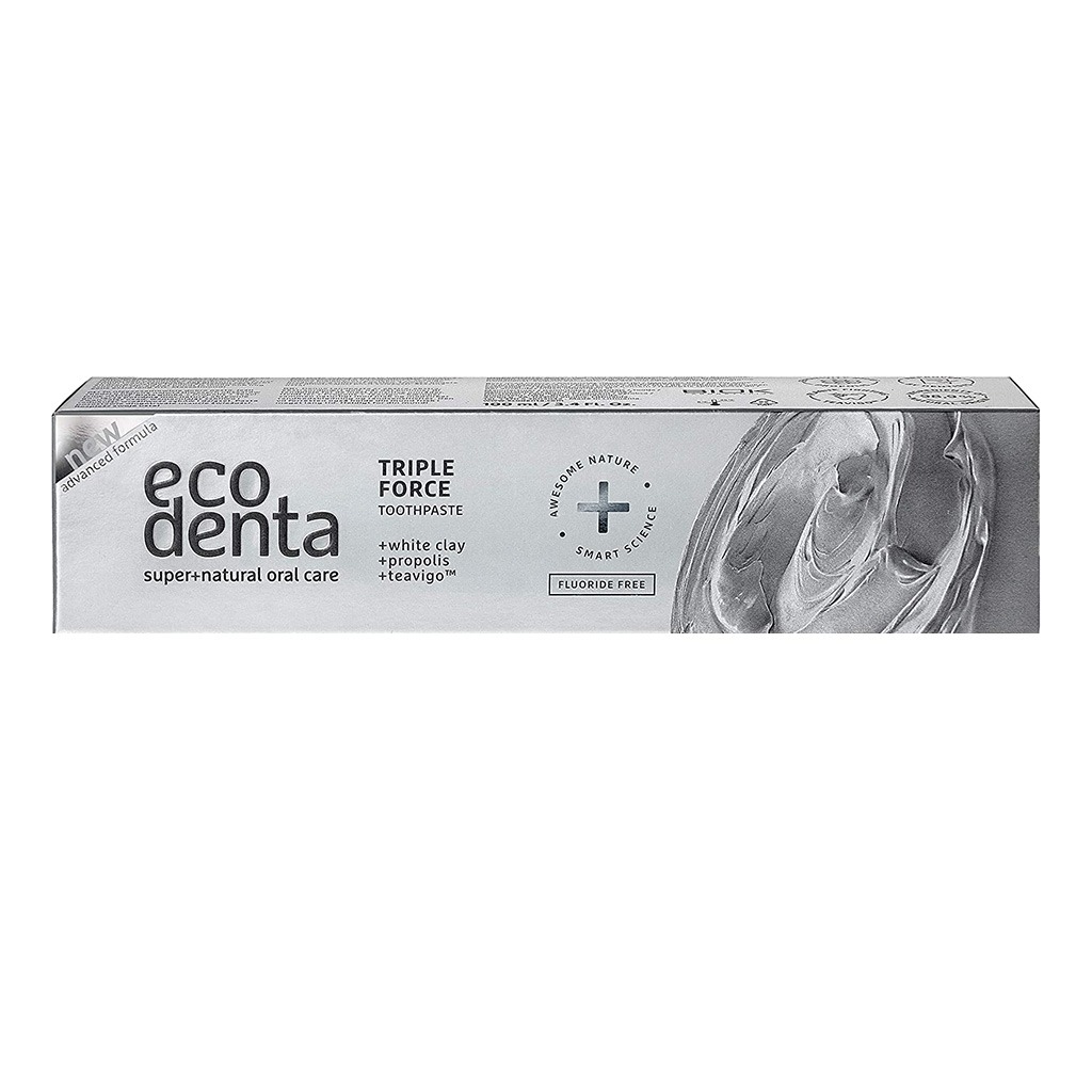 Ecodenta Triple Force Fluoride Free Toothpaste With White Clay And Propolis 100ml
