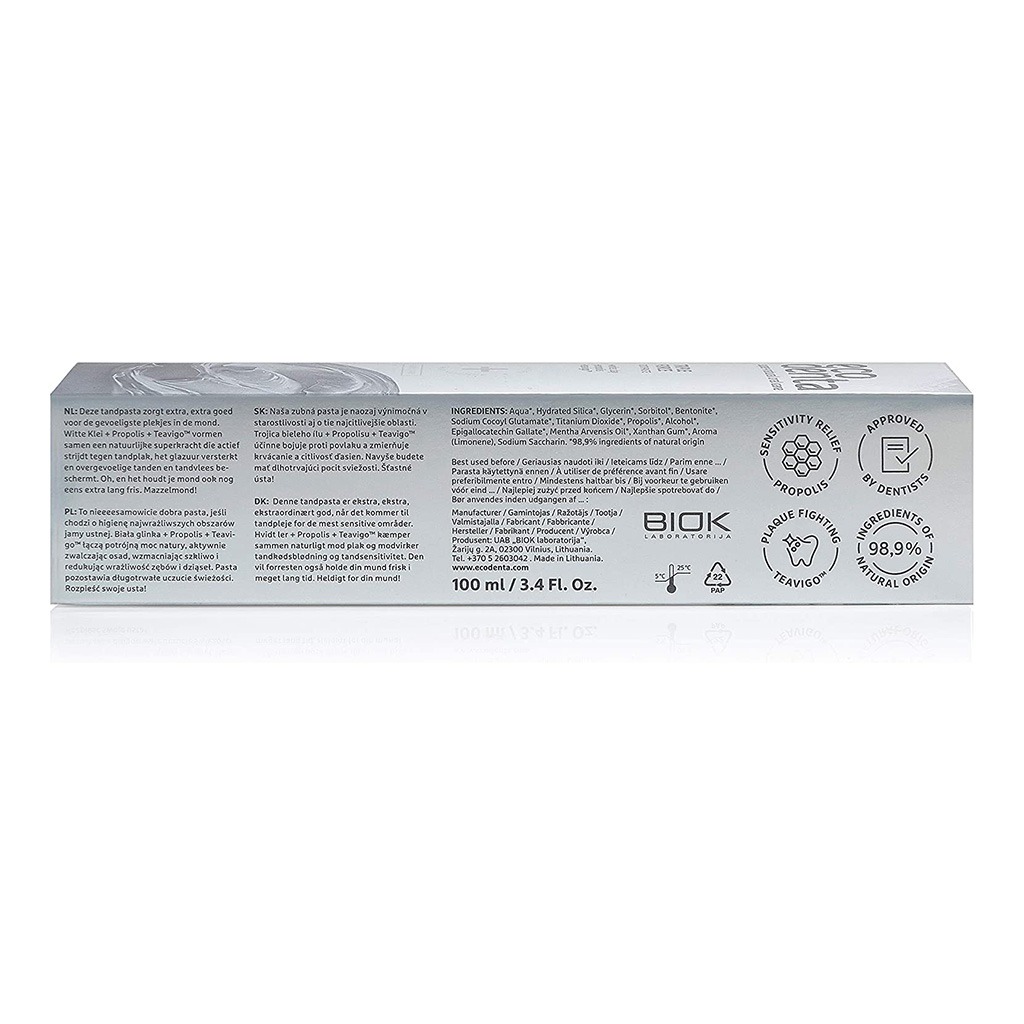 Ecodenta Triple Force Fluoride Free Toothpaste With White Clay And Propolis 100ml