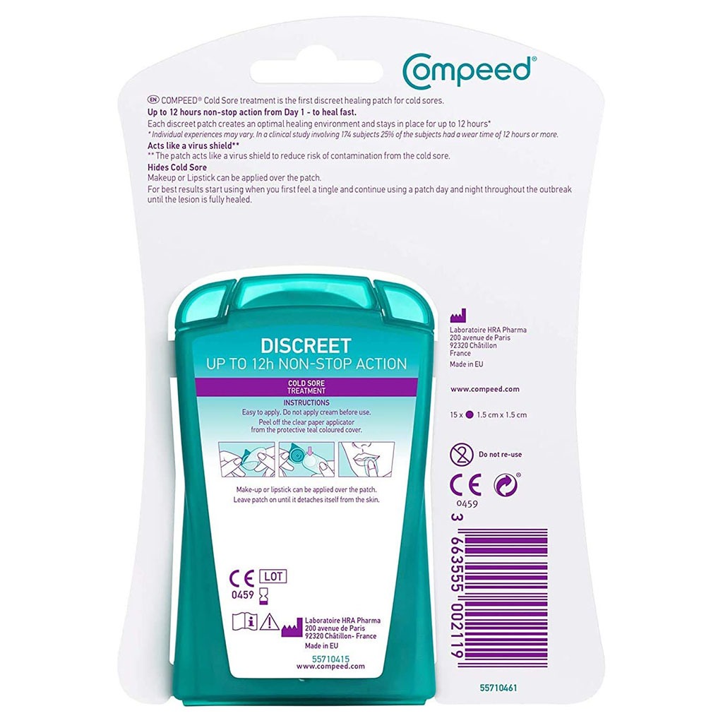 Compeed Discreet Cold Sore Healing Patch, Pack of 15's