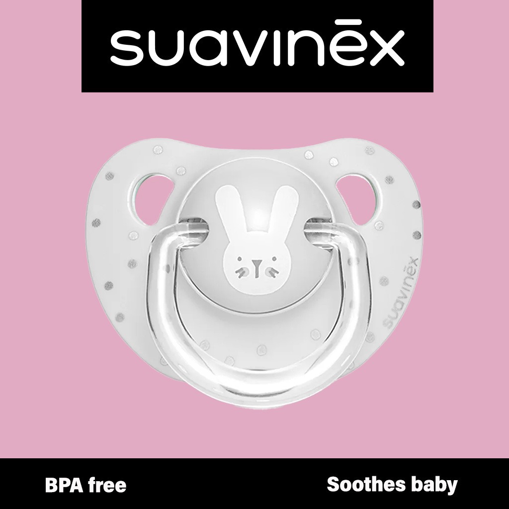 Suavinex Evolution Anatomical Soother For 0-6 Months Baby, Grey Rabbit