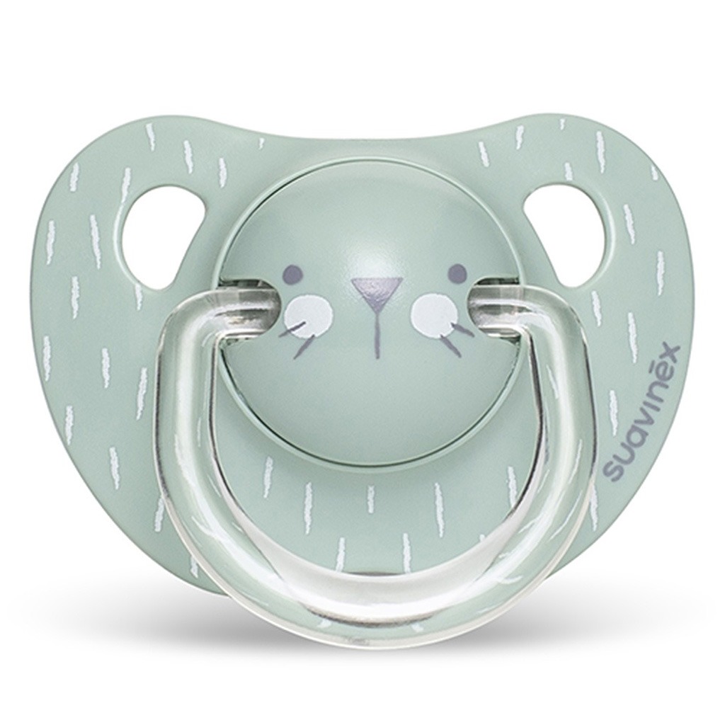 Suavinex Evolution Anatomical Soother For 6-18 Months Baby, Whiskers - Green 
