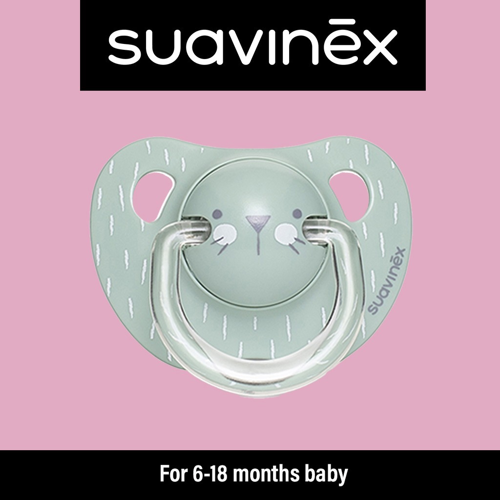 Suavinex Evolution Anatomical Soother For 6-18 Months Baby, Whiskers - Green 