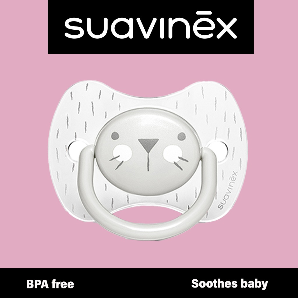 Suavinex Premium Physiological Soother Grey Whiskers 6-18 Month Babies