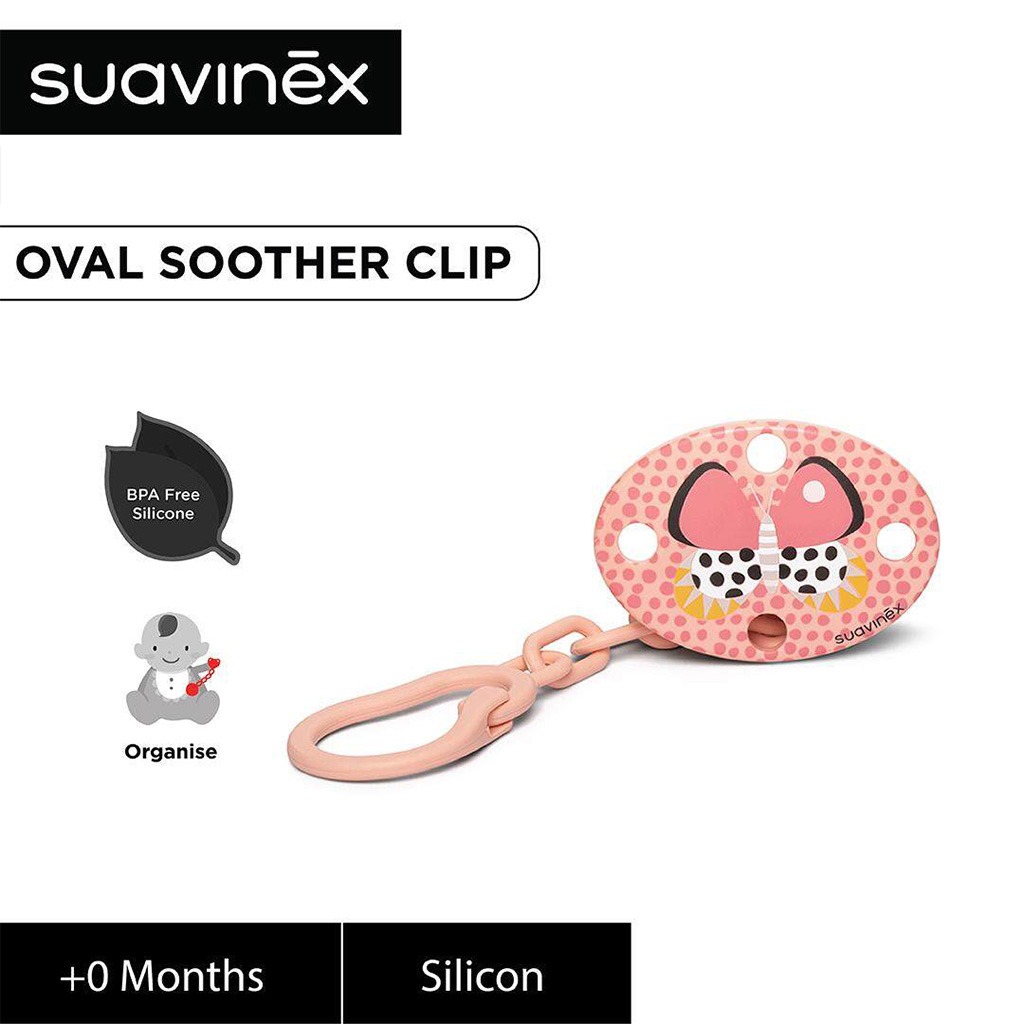Suavinex Oval Soother Clip Butterfly Orange For Babies