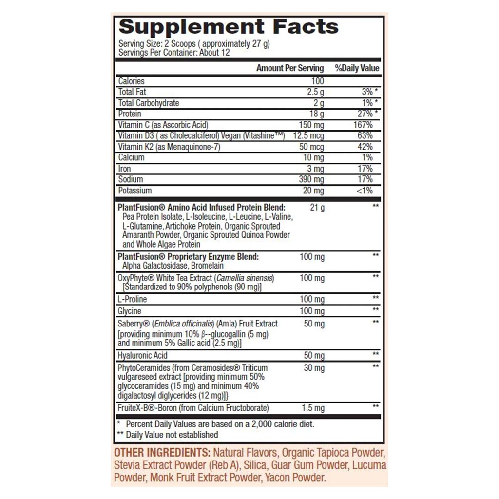 PlantFusion Complete Plant Collagen Builder Powder Creamy Vanilla Bean 324g