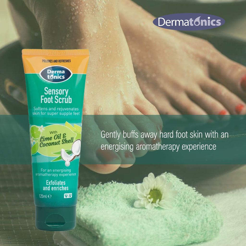 Dermatonics Sensory Foot Scrub With Lime Oil And Coconut Shell 125ml