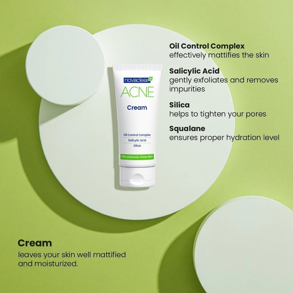Novaclear Acne Cream With Salicylic Acid For Oily And Acne Prone Skin 40ml