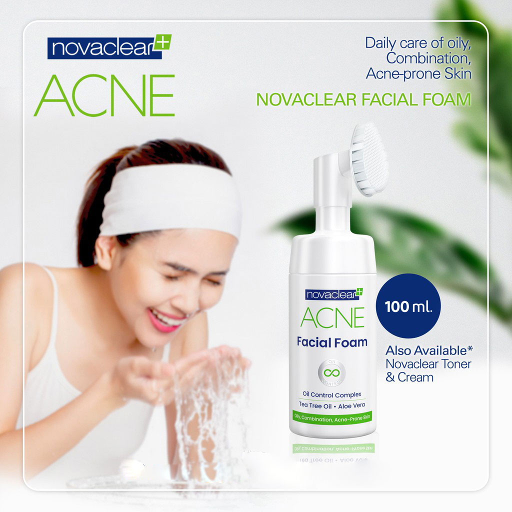 Novaclear Acne Oil Control Facial Foam Cleanser For Oily, Acne-Prone and Combination Skin 100ml
