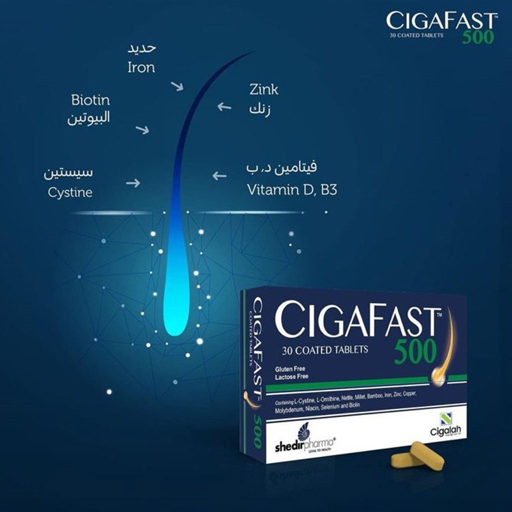 Cigafast 500 Coated Tablet Supplement For Strong Hair And Nails, Pack of 30's