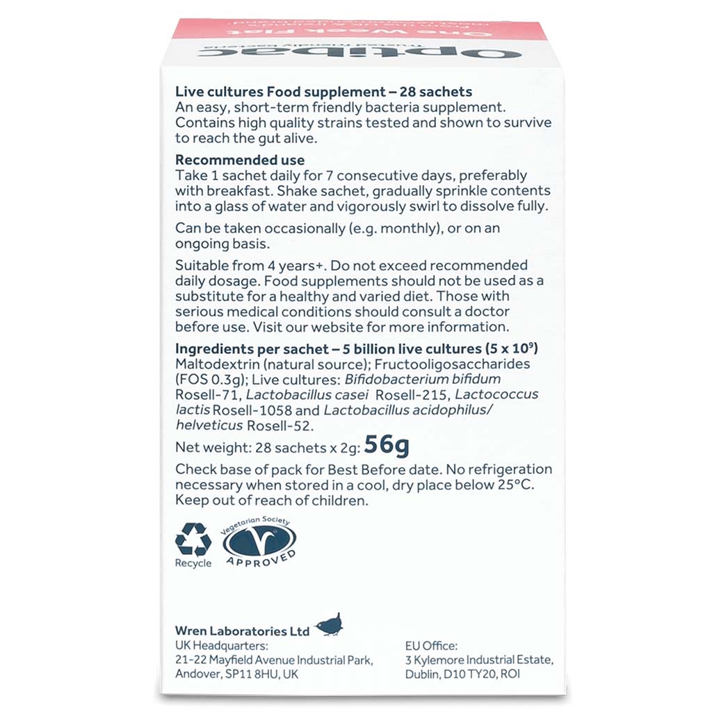 Optibac One Week Flat Probiotics Sachets 28's