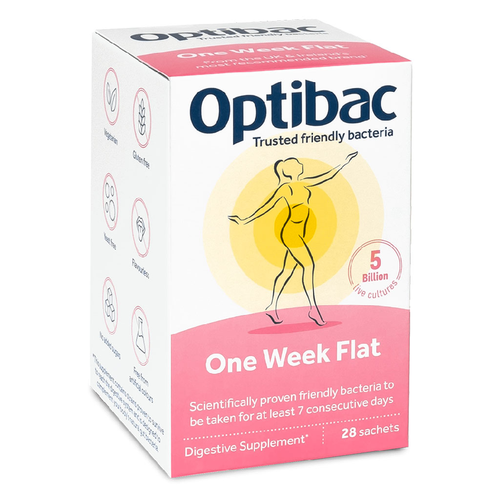 Optibac One Week Flat Probiotics Sachets 28's