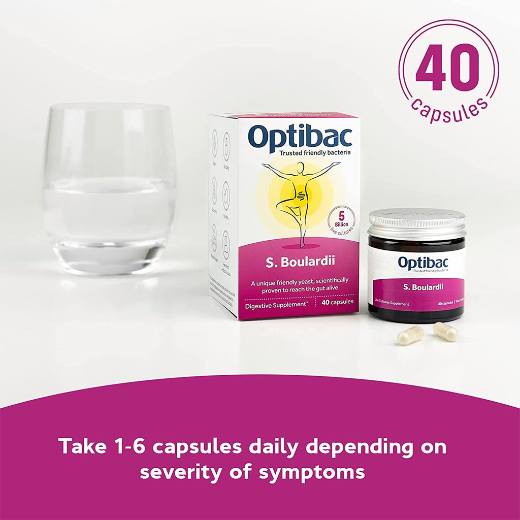 Optibac Saccharomyces Boulardii Digestive Capsules 40's