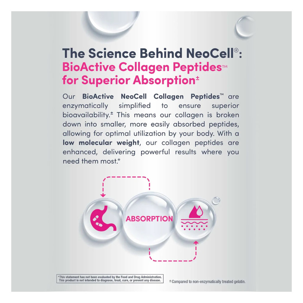 NeoCell Grassfed Collagen Peptides + Vitamin C & Biotin Tablets For healthy skin, hair, nails & joints 270's