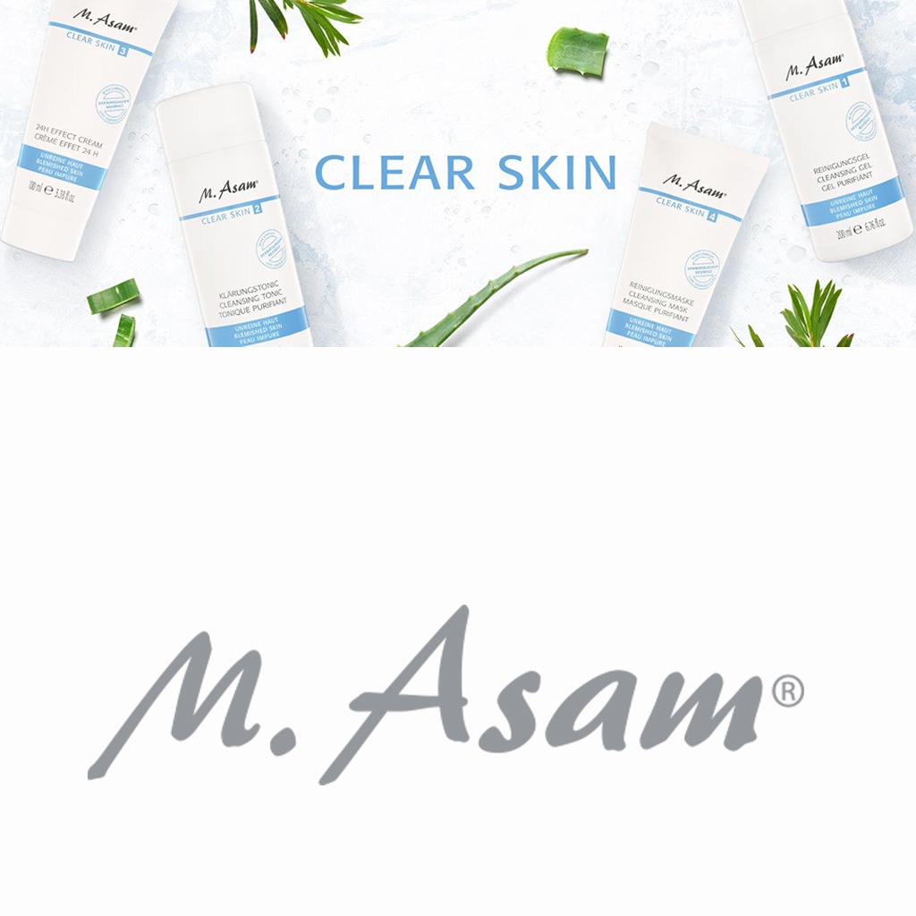 M. Asam Clear Skin Facial Cleansing Set Against Pimples And Blemishes, Pack of 4 (Cleansing Gel + Cleansing Tonic + Cleansing Mask + 24 hour Effect cream)