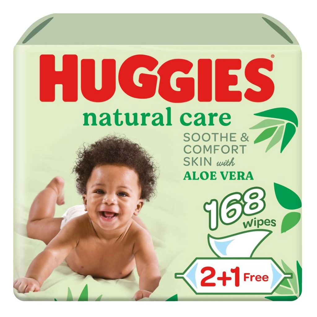 Huggies Natural Care Baby Wet Wipes With Aloe Vera, Pack of 168's