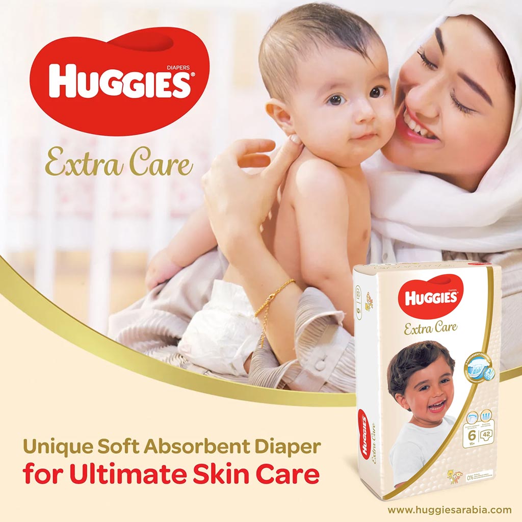 Huggies Extra Care Baby Diapers, Size 6, 15+Kg, Pack of 42's