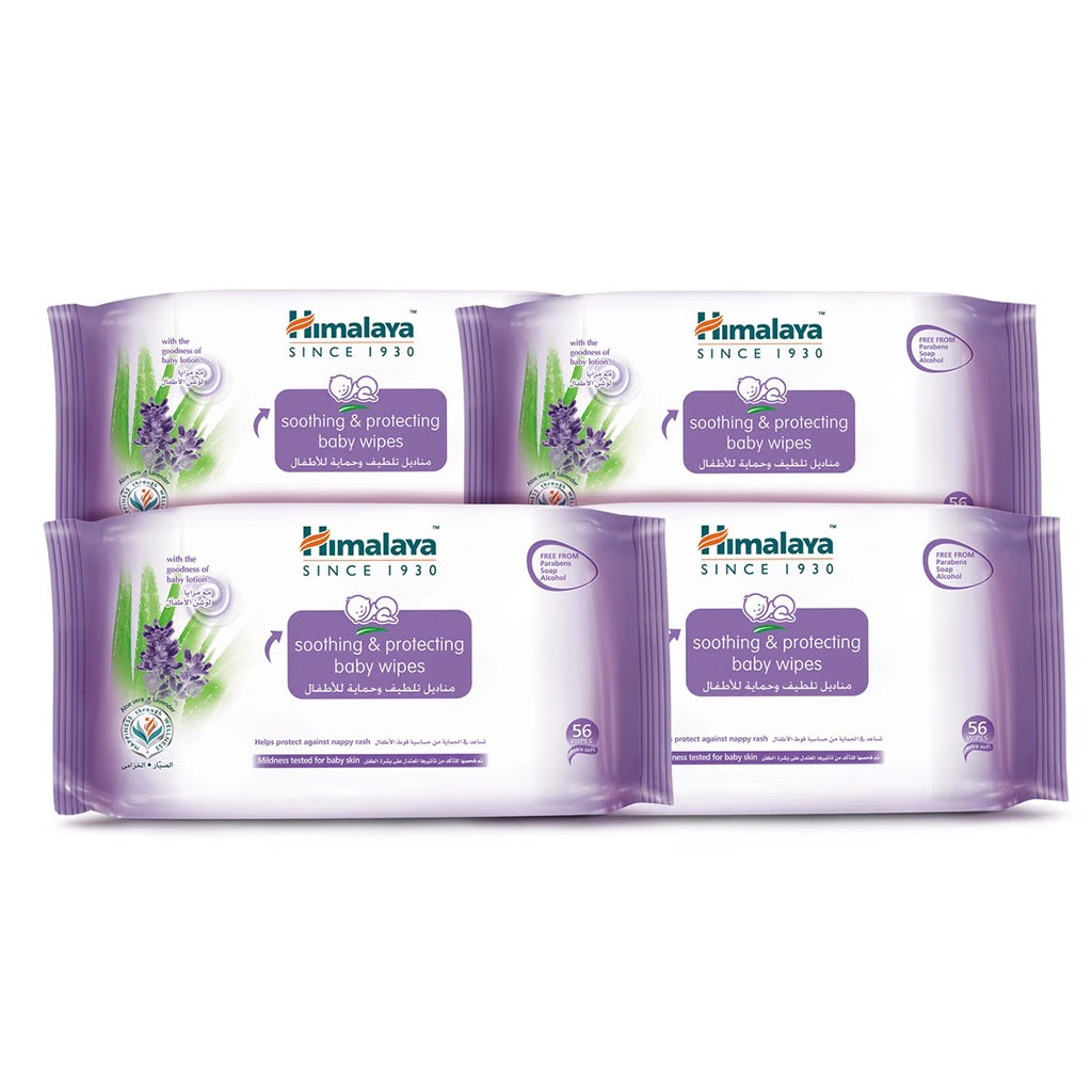 Himalaya Soothing & Protecting Baby Wipes 56's Pack of 4's