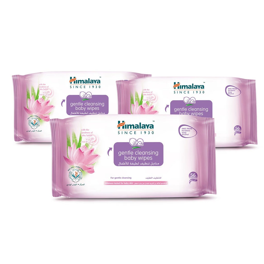 Himalaya Gentle Cleansing Baby Wipes 56's Pack of 3's