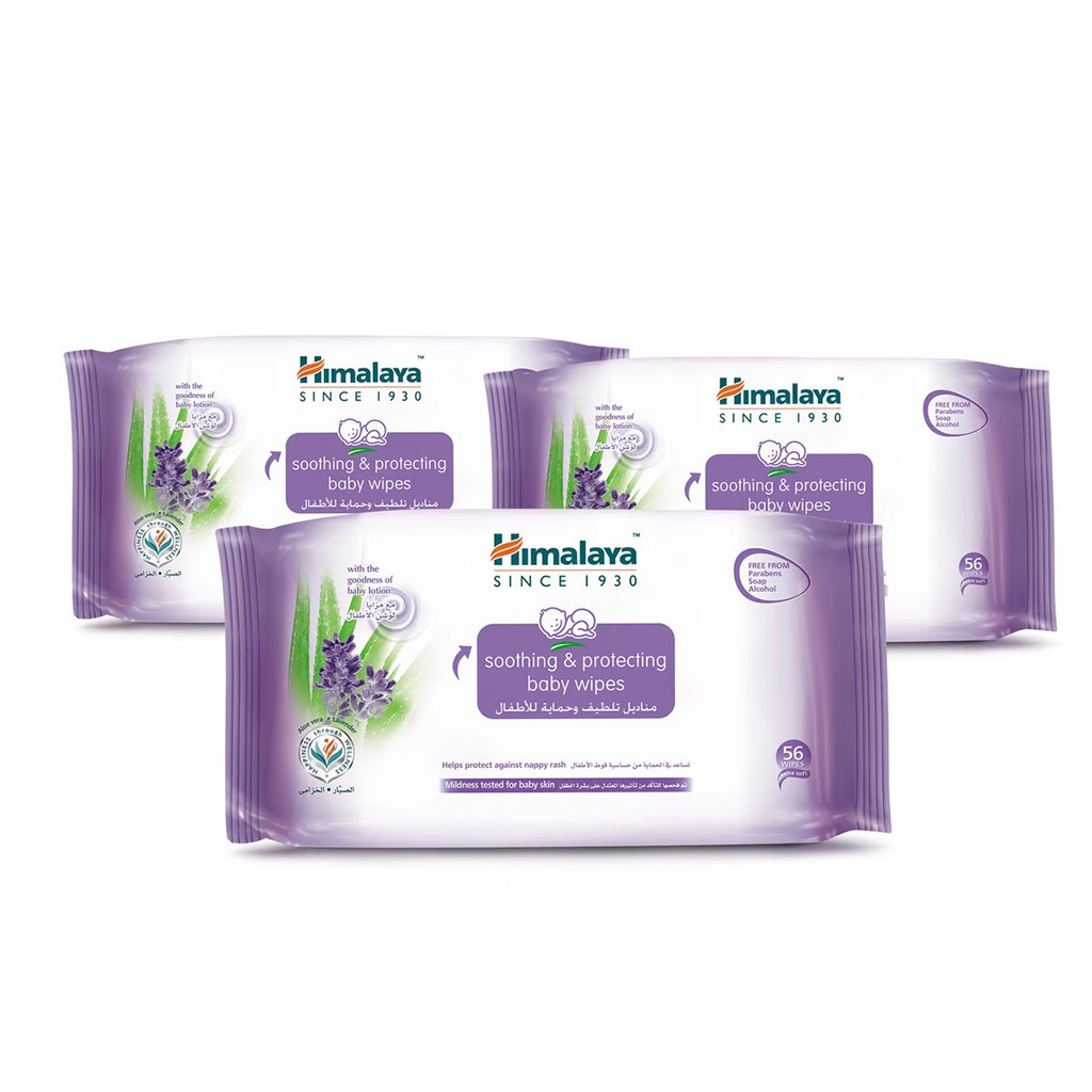 Himalaya Soothing & Protecting Baby Wipes 56's Pack of 3's