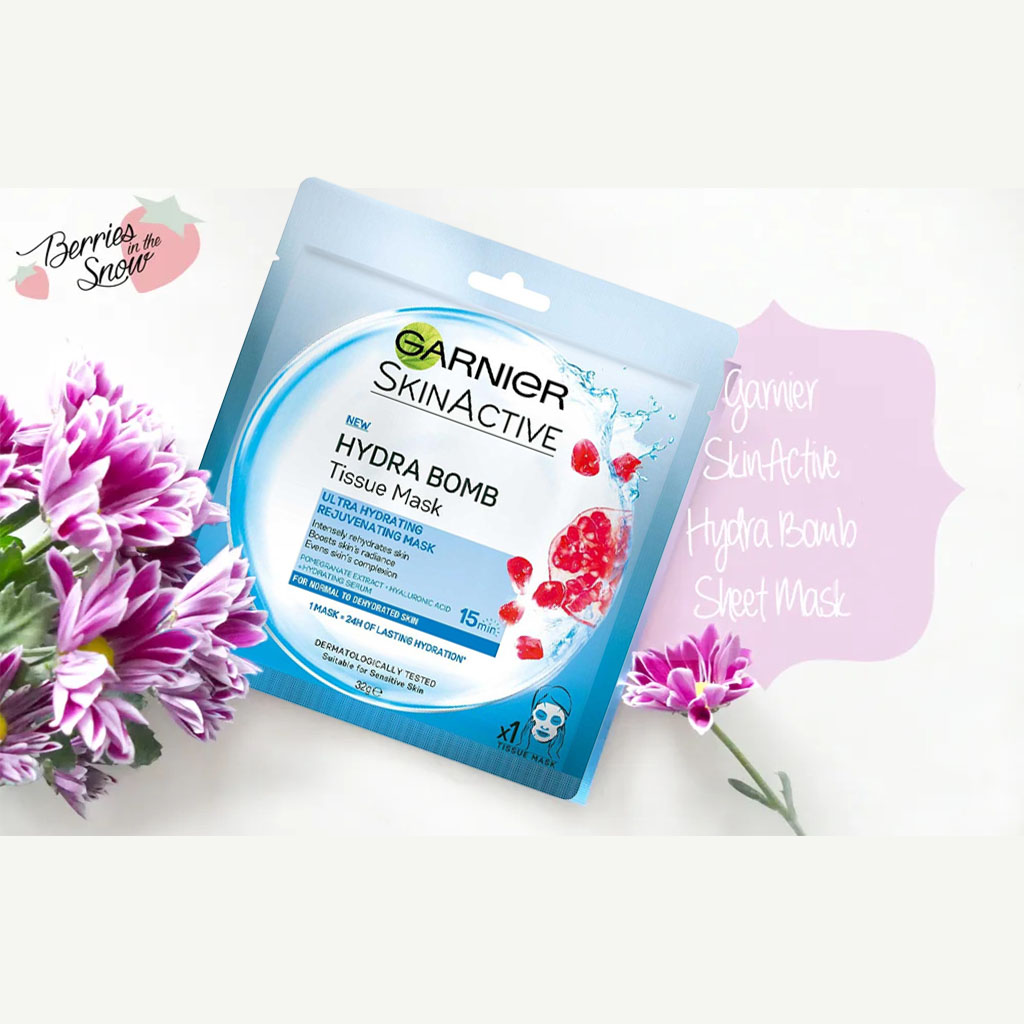Garnier SkinActive Hydra Bomb Ultra Hydrating and Rejuvenating Facial Tissue Mask with Pomegranate Extract For Normal To Dehydrated Skin, 32g 1's