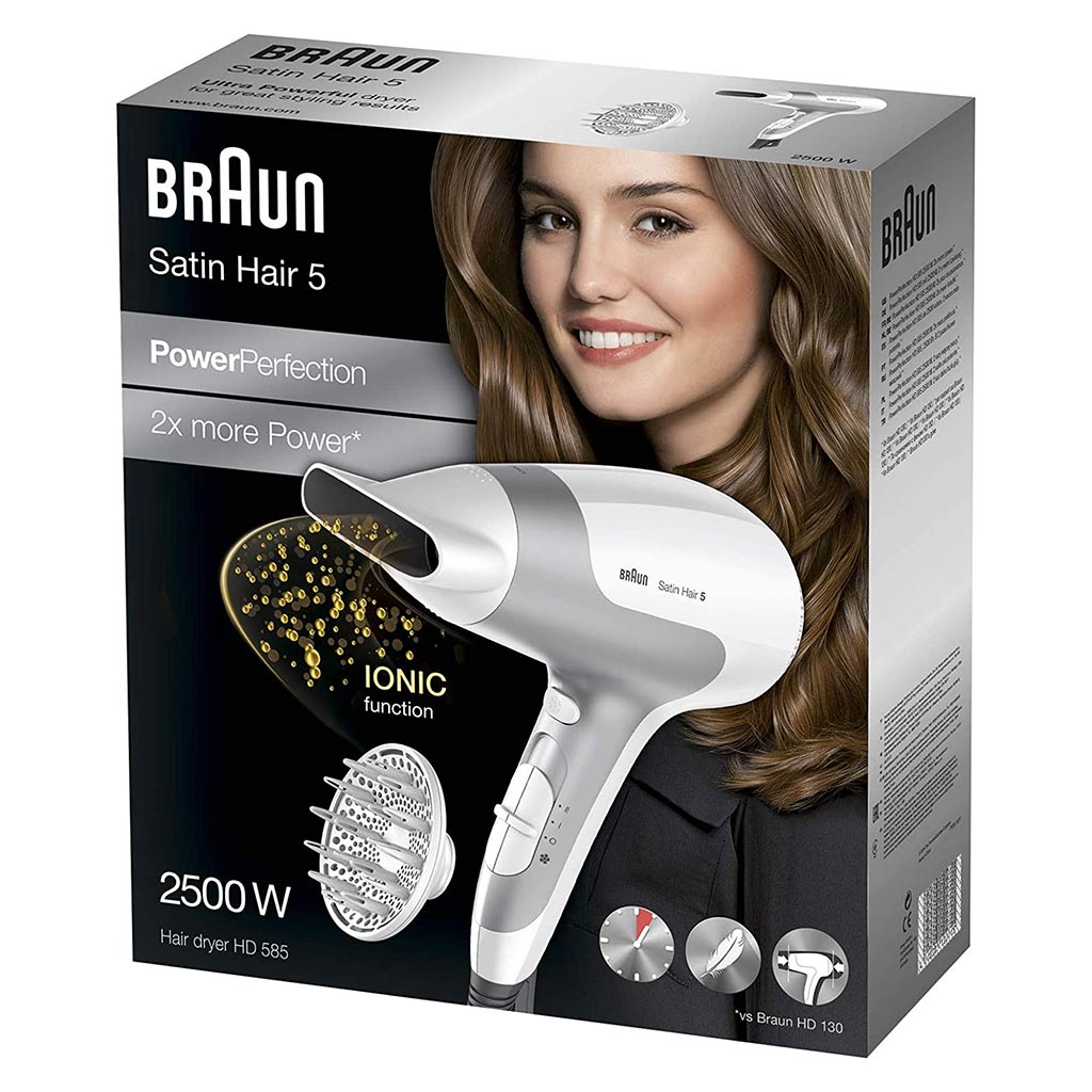 Braun Satin Hair 5 Hair Dryer HD585 With Diffuser And Ionic Function