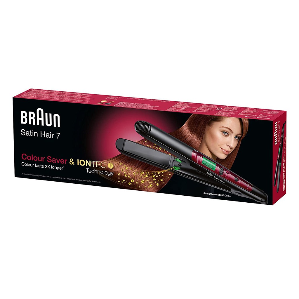 Braun Satin Hair 7 Hair Straightener With Color Saver And Iontec Technology Straightener ST750