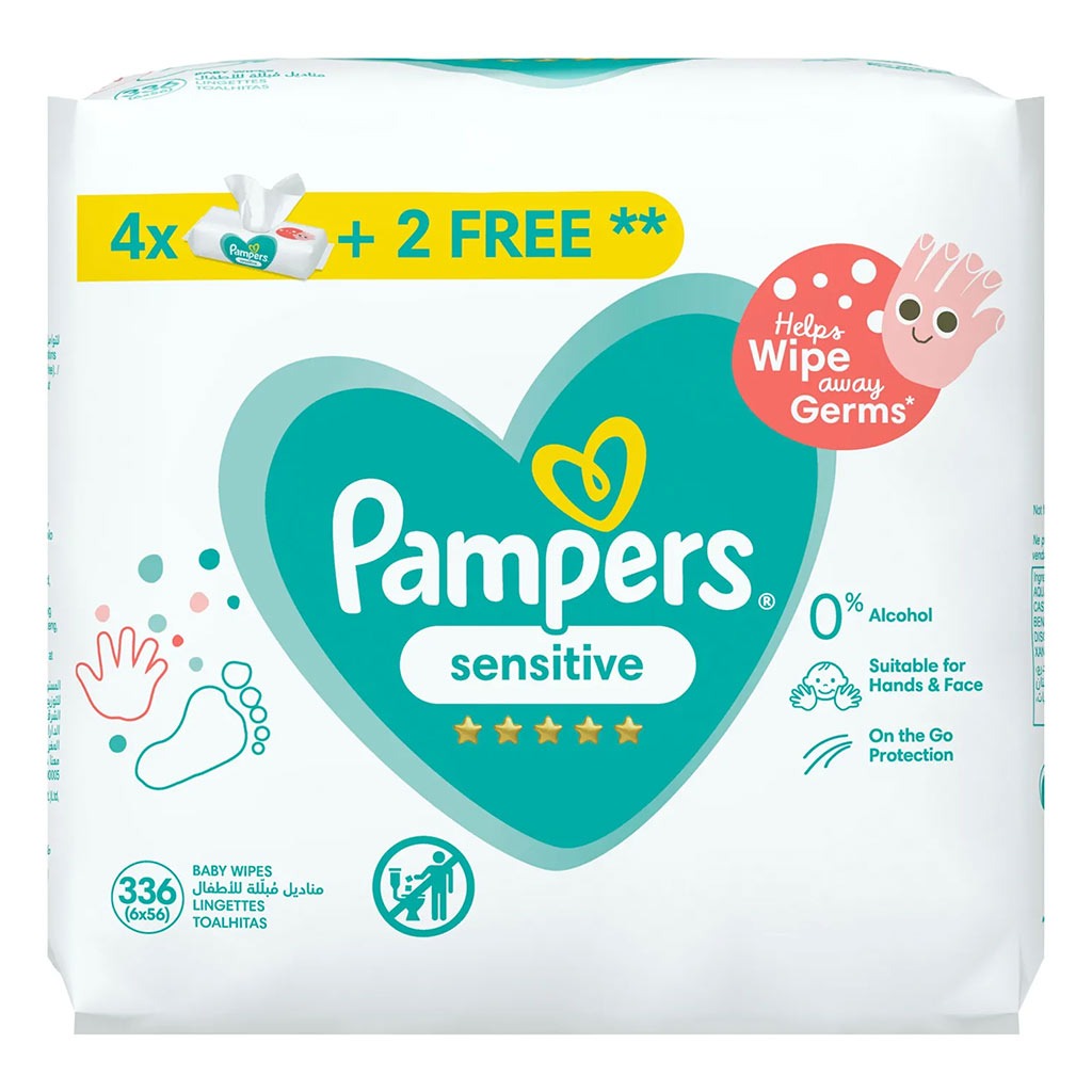 Pampers Sensitive Baby Wet Wipes, Pack of 336's