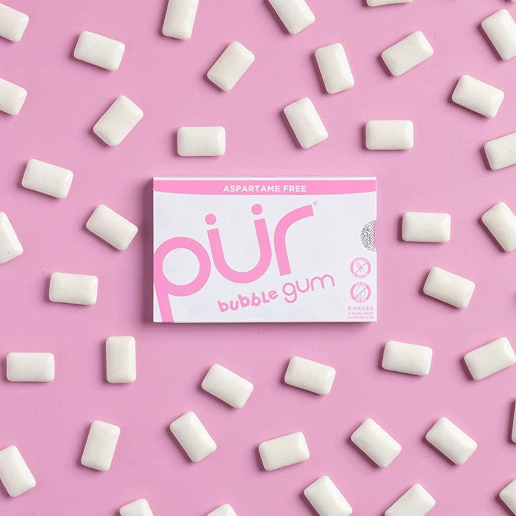 Pur Aspartame & Sugar Free Bubble Gum With Xylitol 9 Pieces