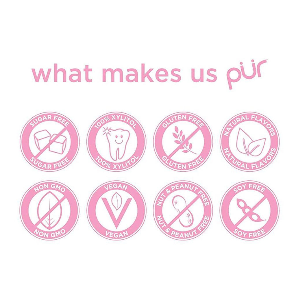 Pur Aspartame & Sugar Free Bubble Gum With Xylitol 9 Pieces