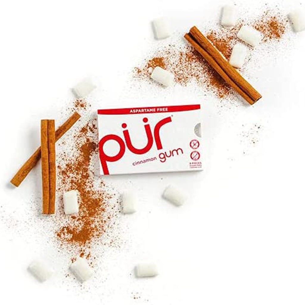 Pur Aspartame & Sugar Free Cinnamon Chewing Gum With Xylitol 9 Pieces