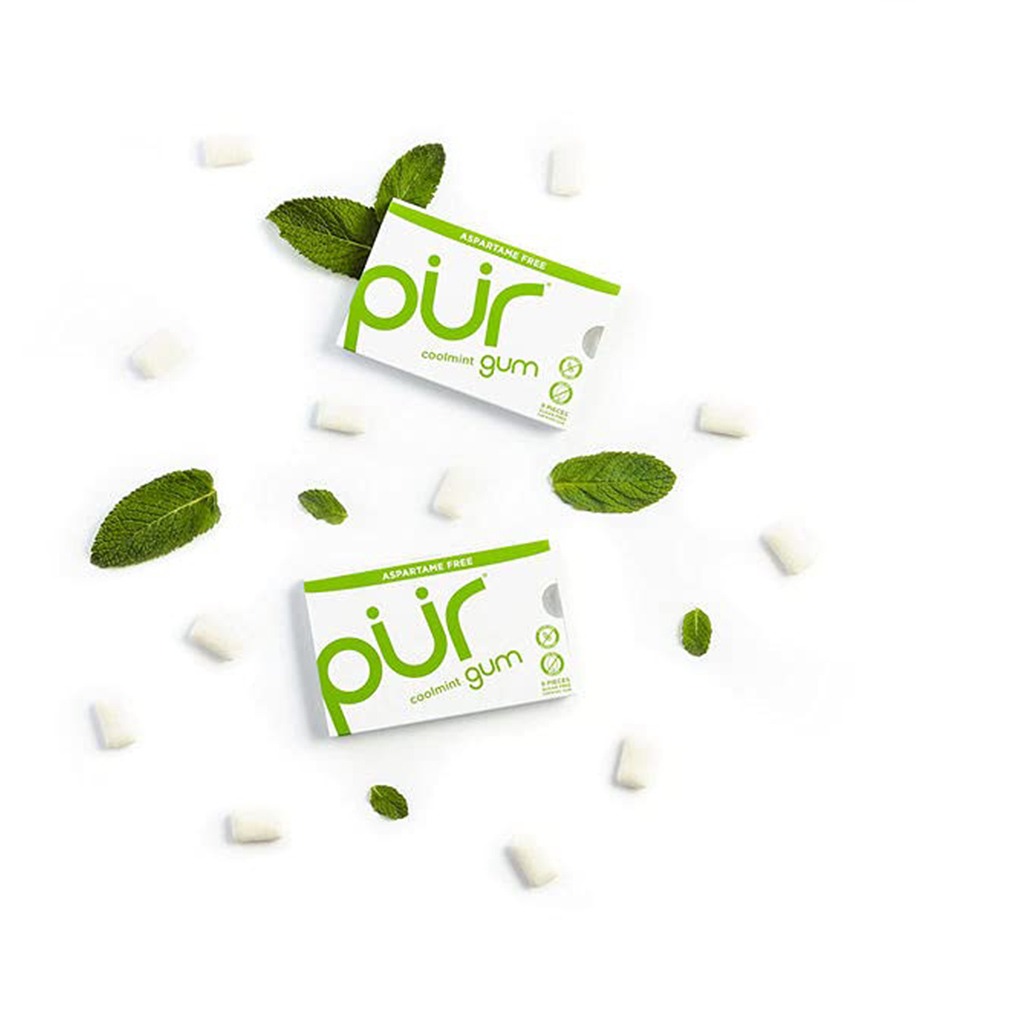 Pur Aspartame & Sugar Free Coolmint Chewing Gum With Xylitol 9 Pieces