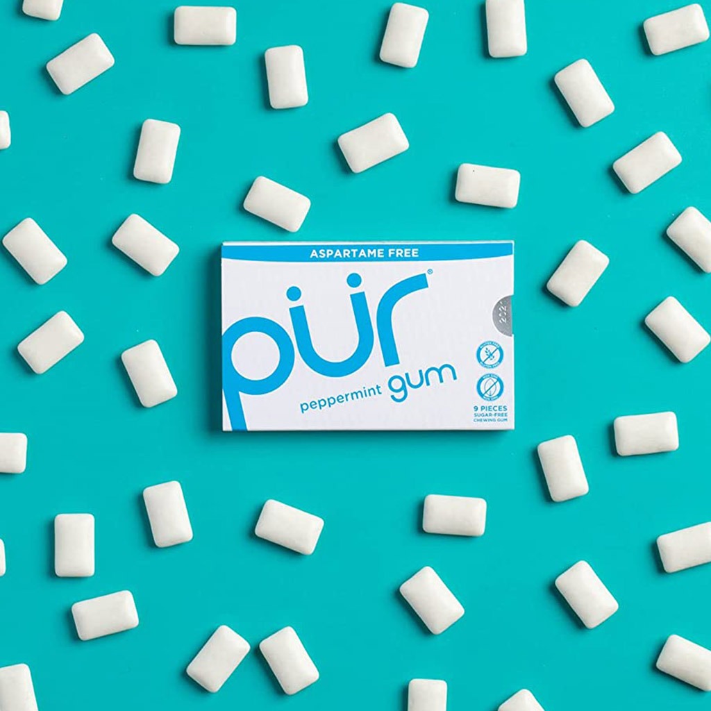 Pur Aspartame & Sugar Free Peppermint Chewing Gum With Xylitol 9 Pieces
