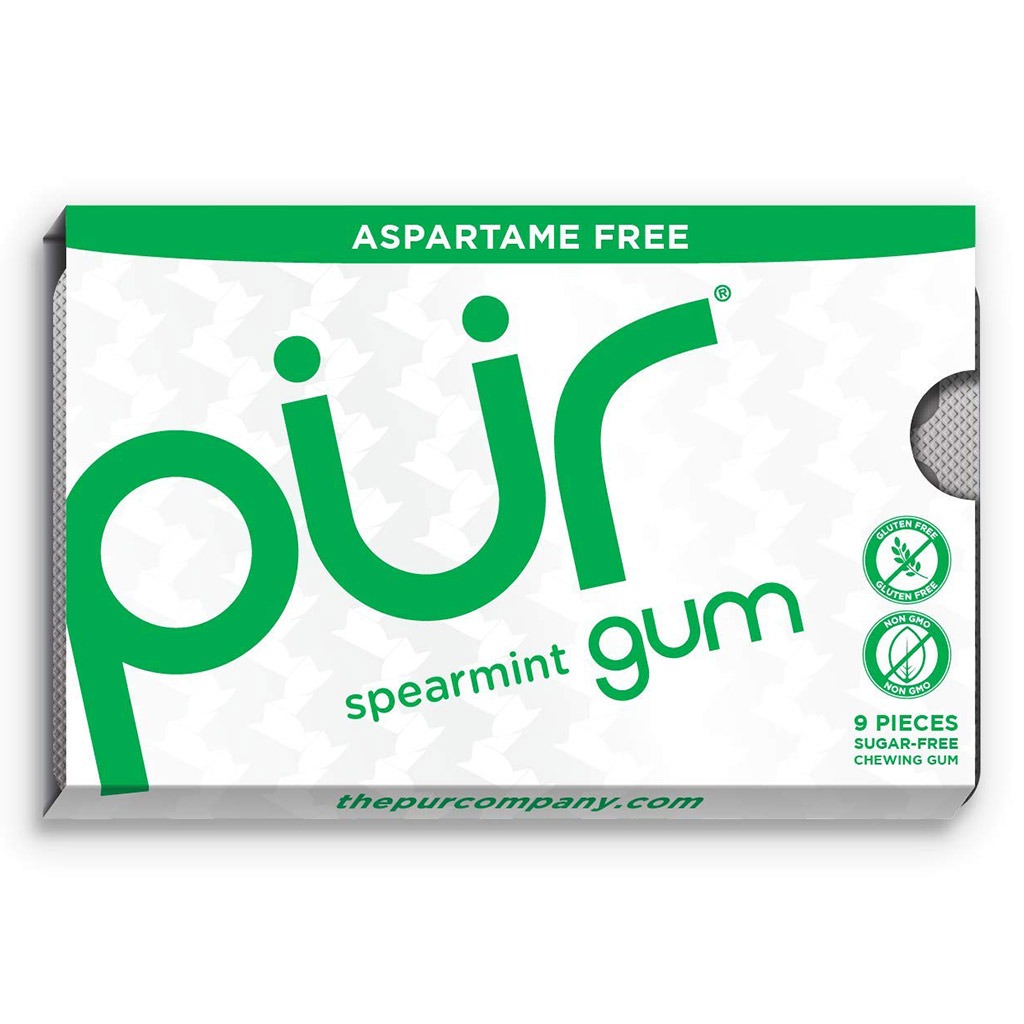 Pur Aspartame & Sugar Free Spearmint Chewing Gum With Xylitol 9 Pieces