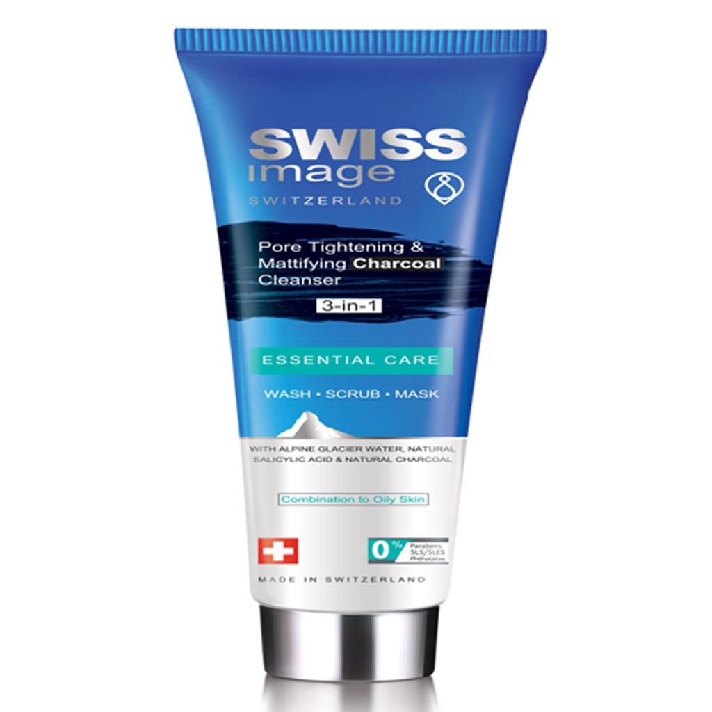 Swiss Image Essential Care Pore Tightening & Mattifying 3-In-1 Charcoal Cleanser 100ml