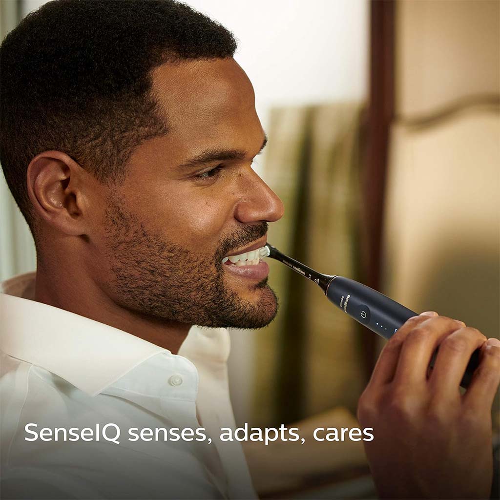 Philips Sonicare 9900 Prestige Rechargeable Electric Power Toothbrush With SenseIQ & AI-powered Sonicare App, Colour Midnight Blue - HX9992/22,Certified UAE 3 Pin