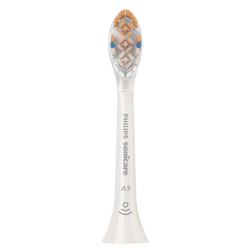 Philips Sonicare A3 Premium All-In-One Standard sonic toothbrush heads, White Brush Heads HX9092/67, Pack of 2's