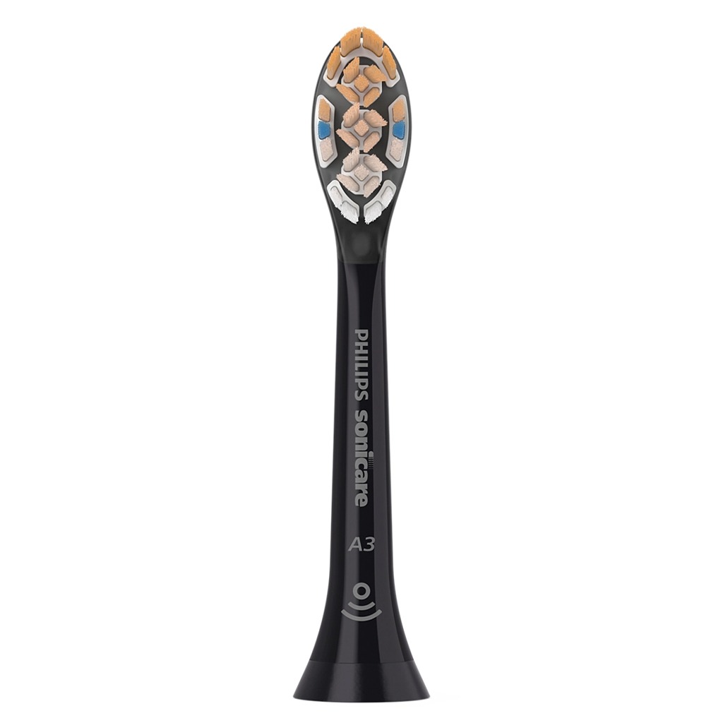 Philips Sonicare A3 Premium All-In-One Standard sonic toothbrush heads, Black Brush Heads HX9092/96, Pack of 2's