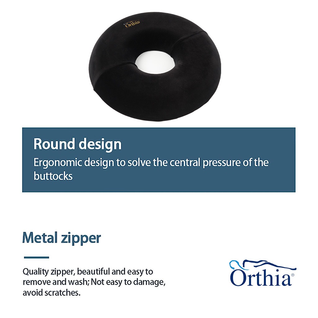 Orthia Premium Round Cushion - Black Velvet, Pack of 1's