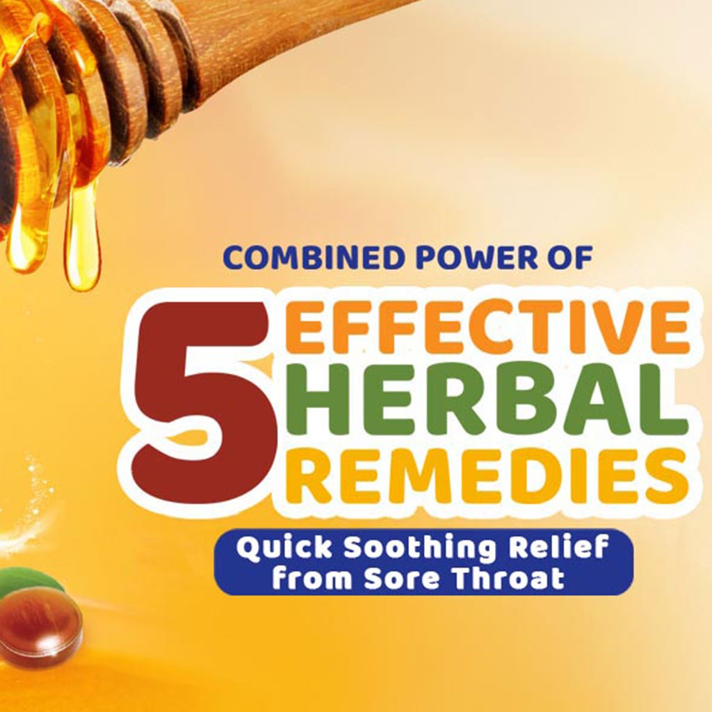 Dabur Honitus Herbal Lozenges Ginger With Honey & Ayurvedic Extracts, Pack of 24's