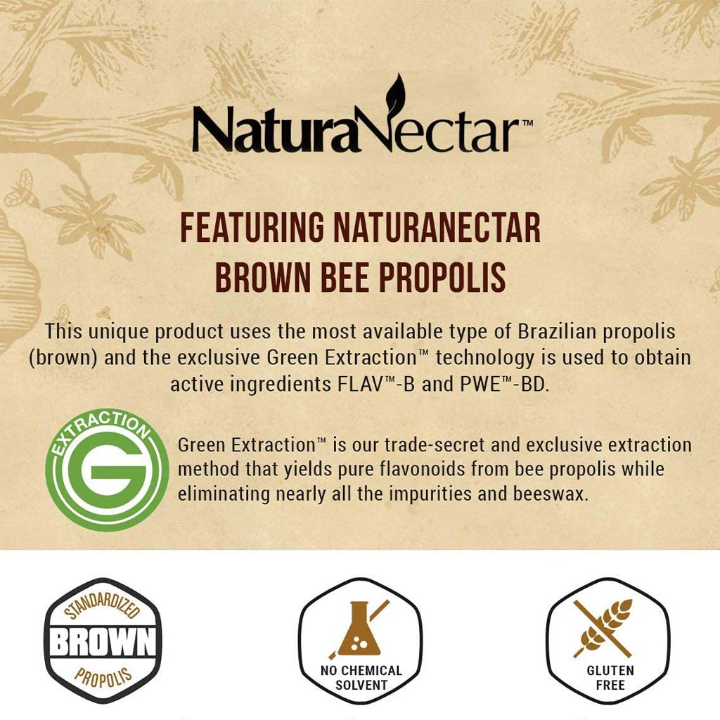 NaturaNectar Brown Bee Propolis Vegetable Capsule For Immune Support, Pack of 60's