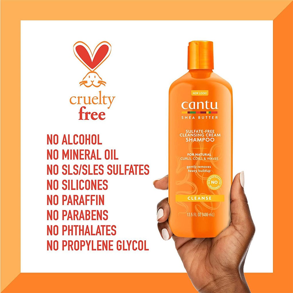 Cantu Natural Hair Sulfate Free Cleansing Cream Shampoo With Shea Butter 400ml