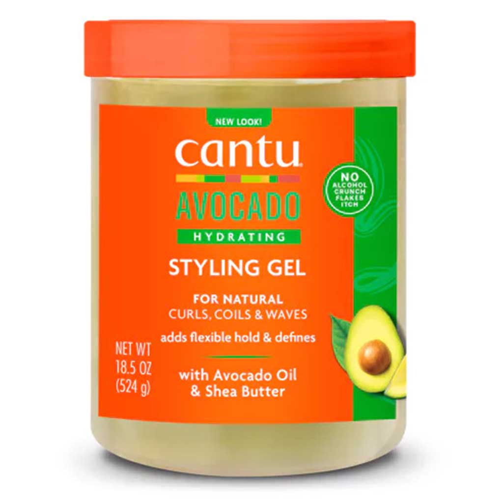 Cantu Avocado Hydrating Hair Styling Gel For Natural Curls, Coils & Waxes 524g