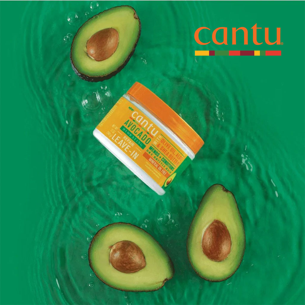 Cantu Avocado Hydrating Mineral Oil Free Repair Leave-In Cream For Dry & Brittle Hair 340g